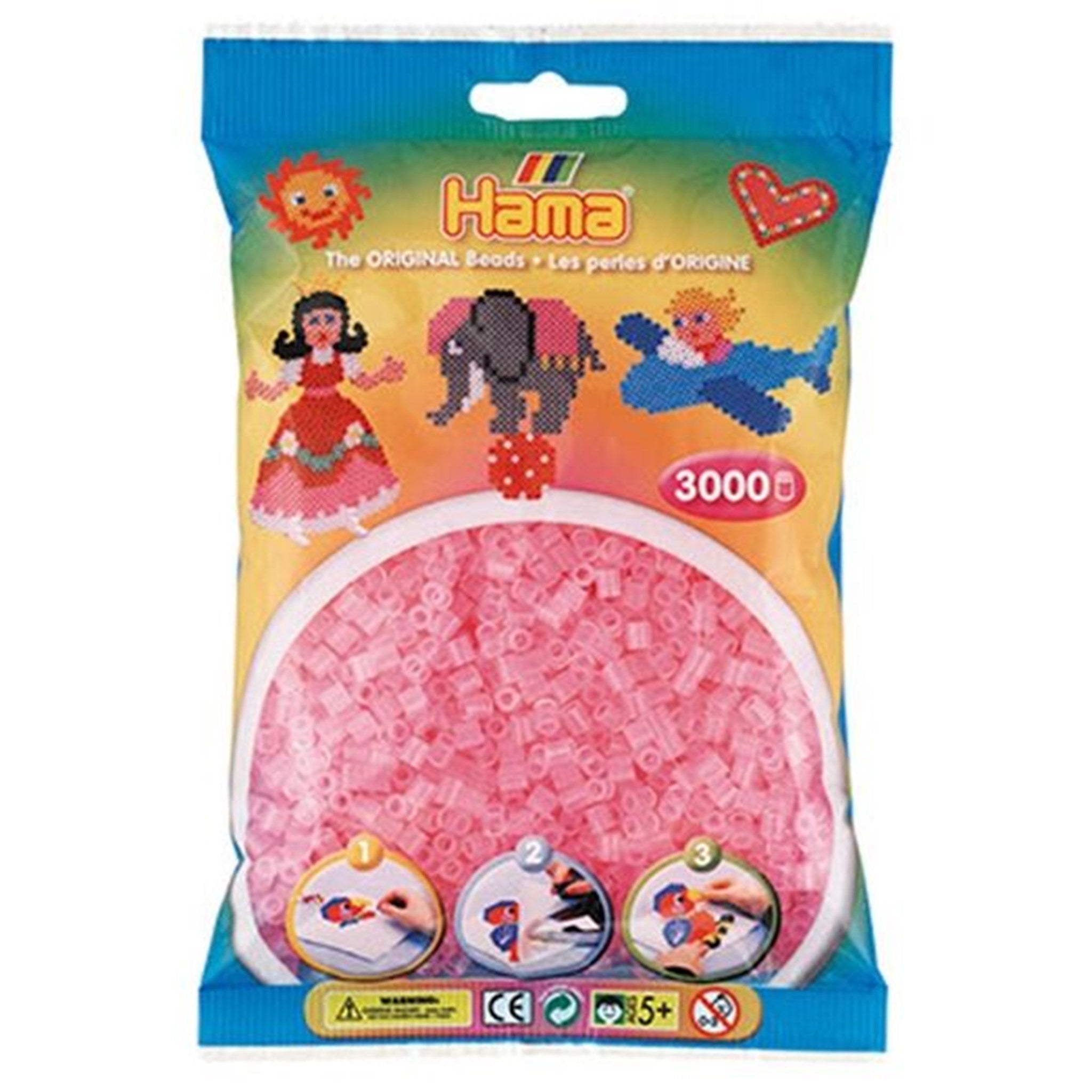 HAMA Midi Beads 3000 pcs Transparent Pink
