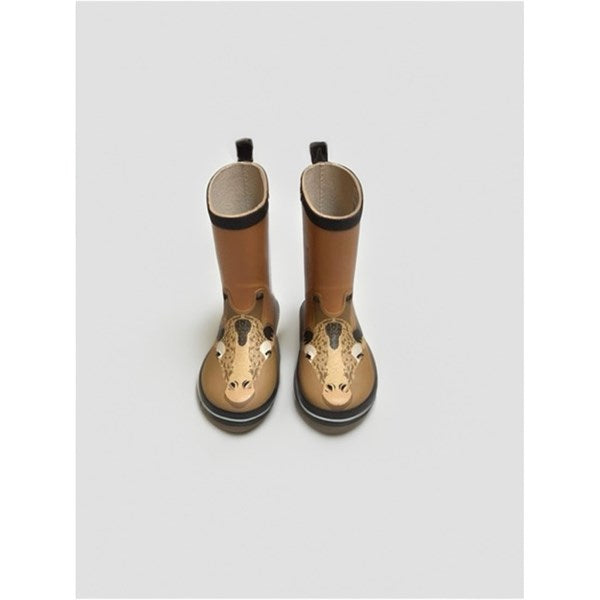 Mikk-Line 3D Wellies Giraffe Brown Sugar 2