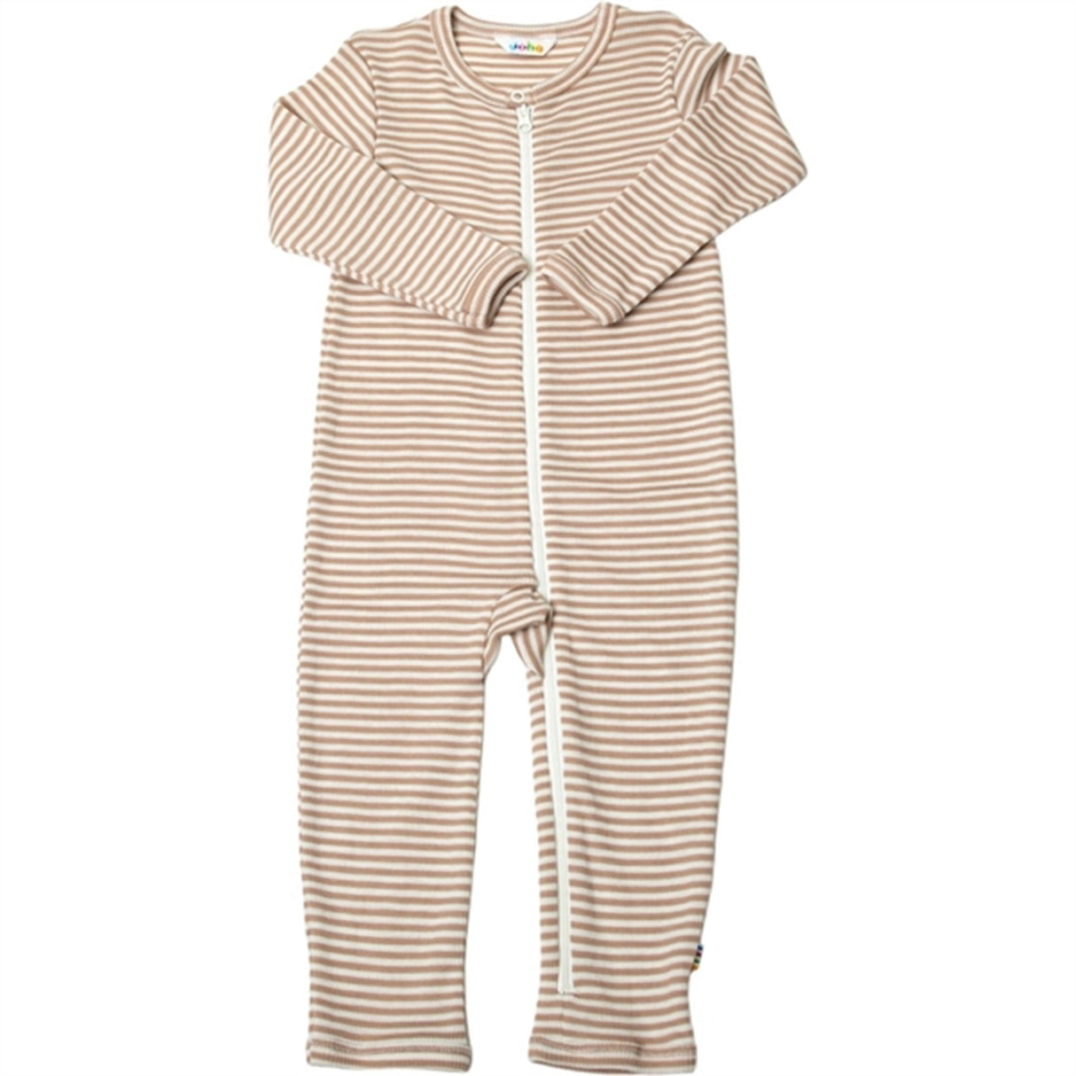 Joha Wool/Silk Light Brown Stripe Jumpsuit