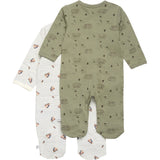 Pippi Nightsuit with Buttons 2-pack Deep Lichen Green