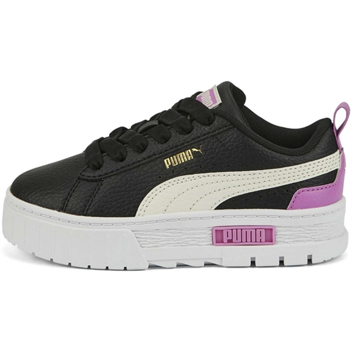 Puma Mayze Lth PS Black-Whisper White Sneakers