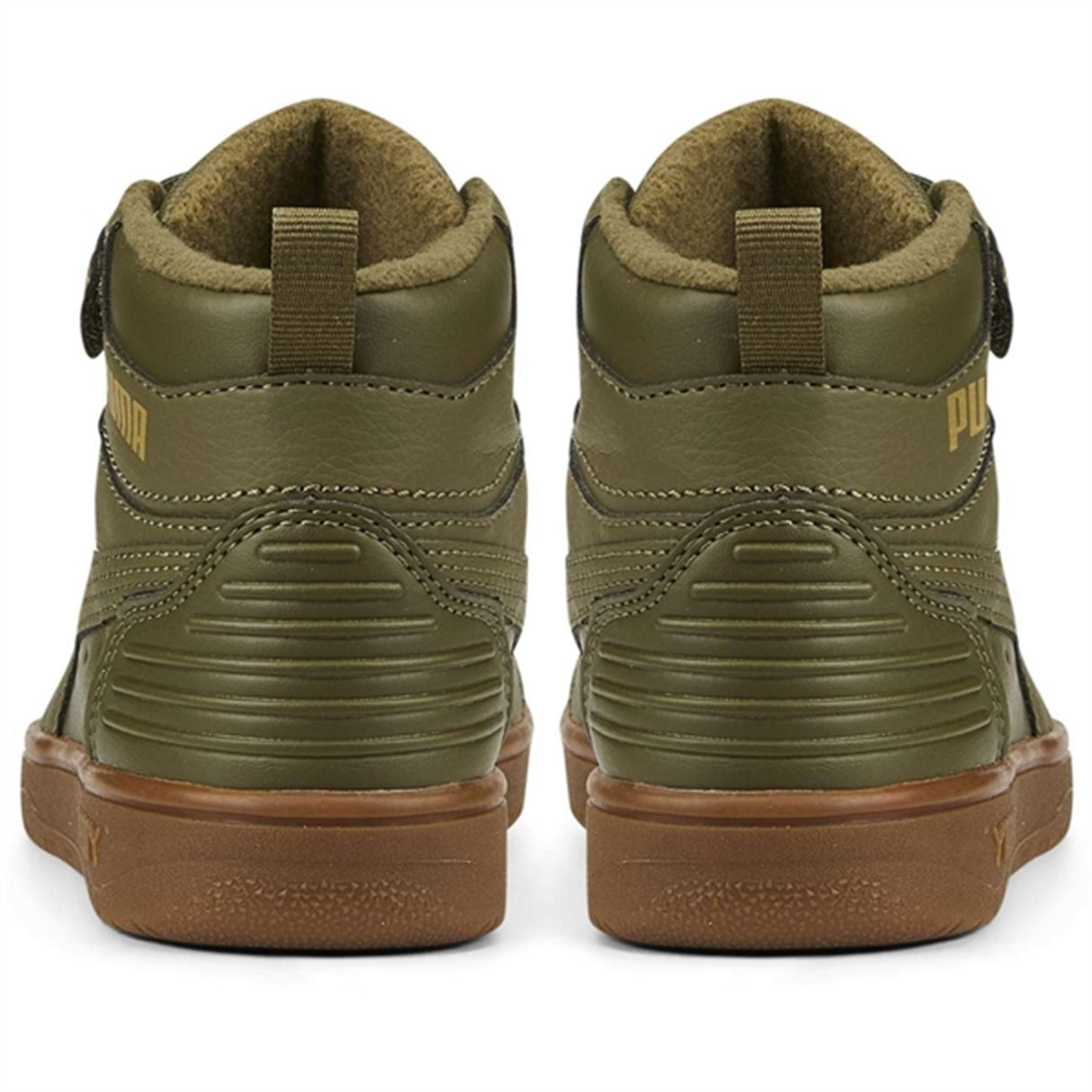 Puma Rebound Rugges V PS Deep Olive-Dark Chocolate-Team Gold Sneakers 6