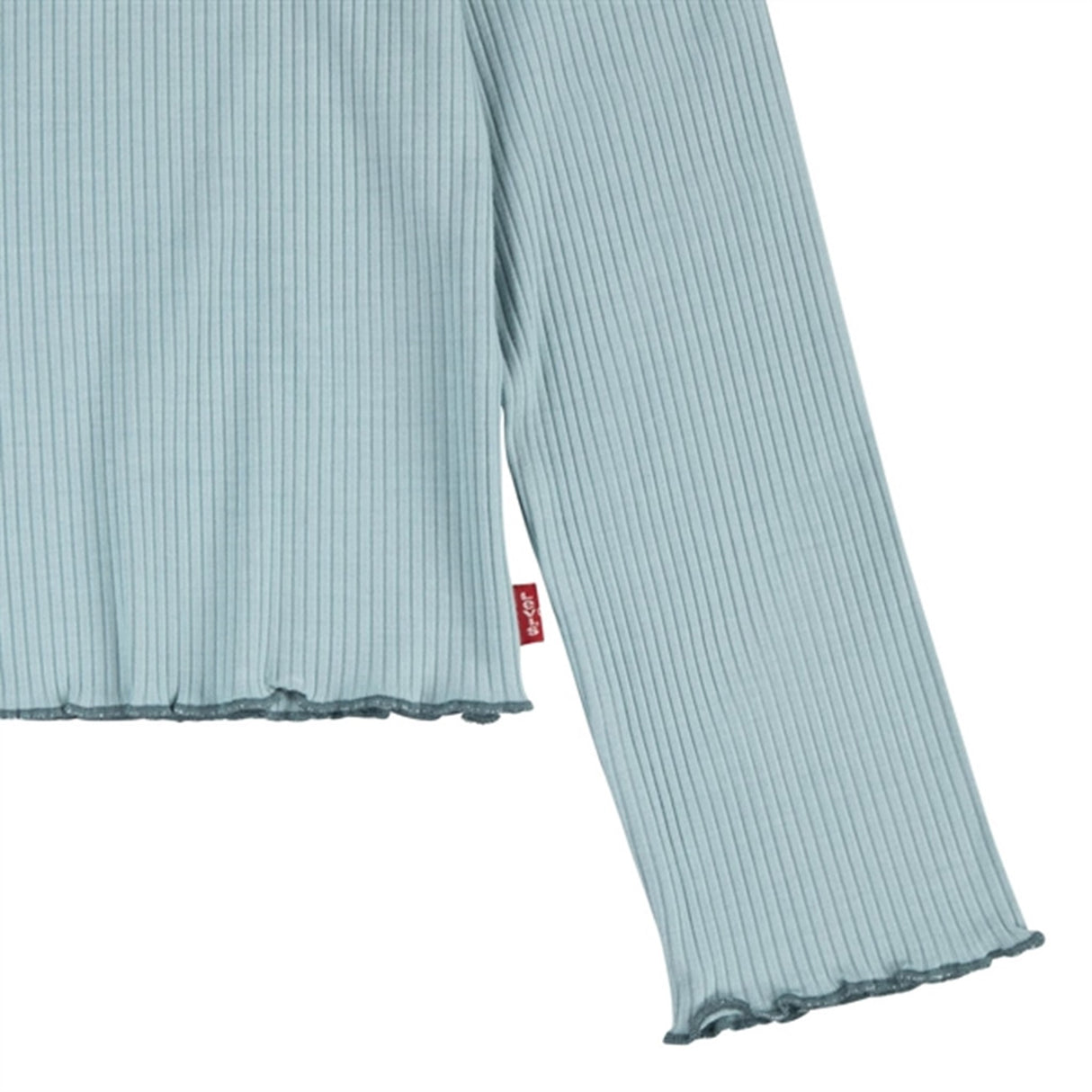 Levi's Scoop Neck Ribbed Blouse Aqua Sea Blue 3