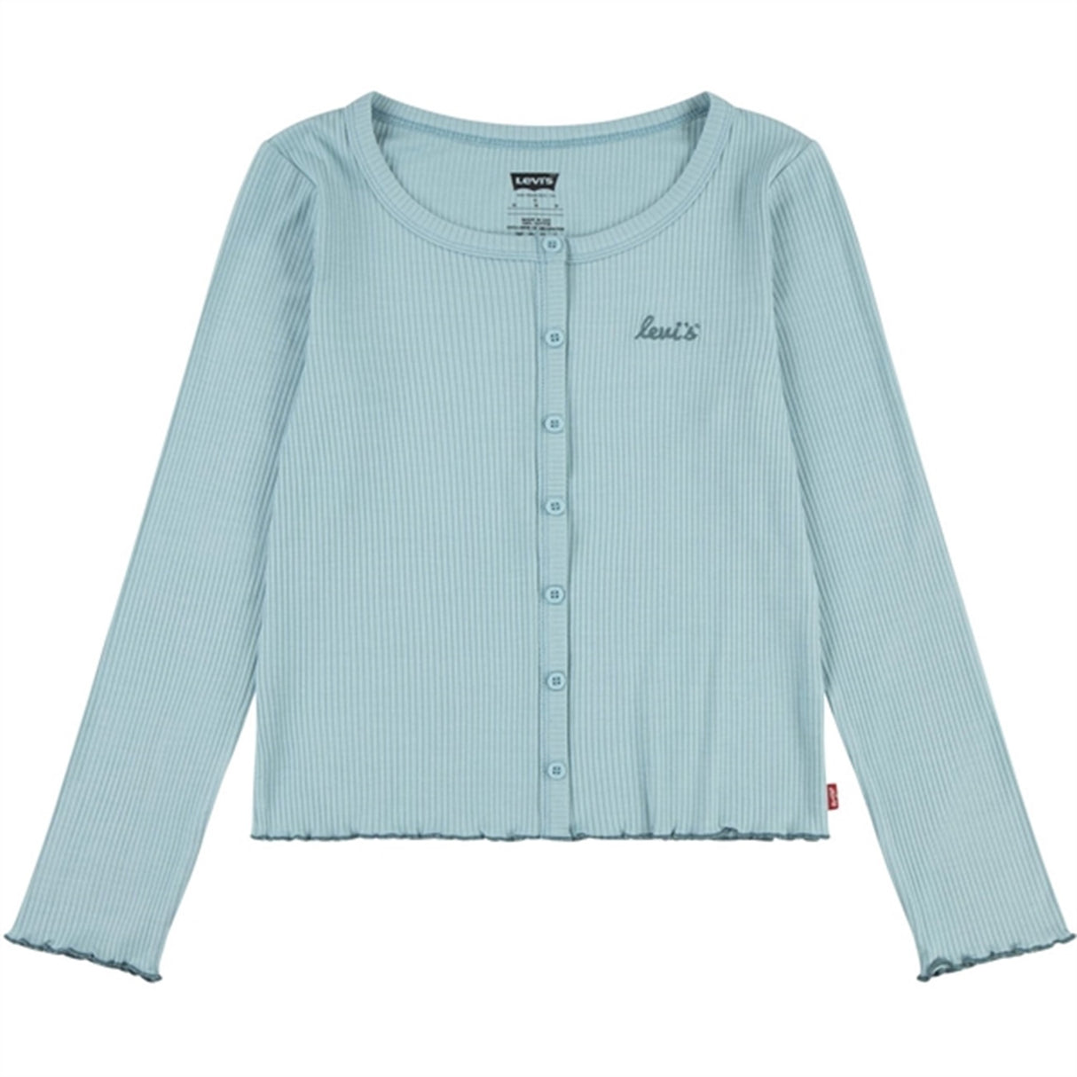 Levi's Scoop Neck Ribbed Blouse Aqua Sea Blue