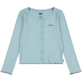 Levi's Scoop Neck Ribbed Blouse Aqua Sea Blue