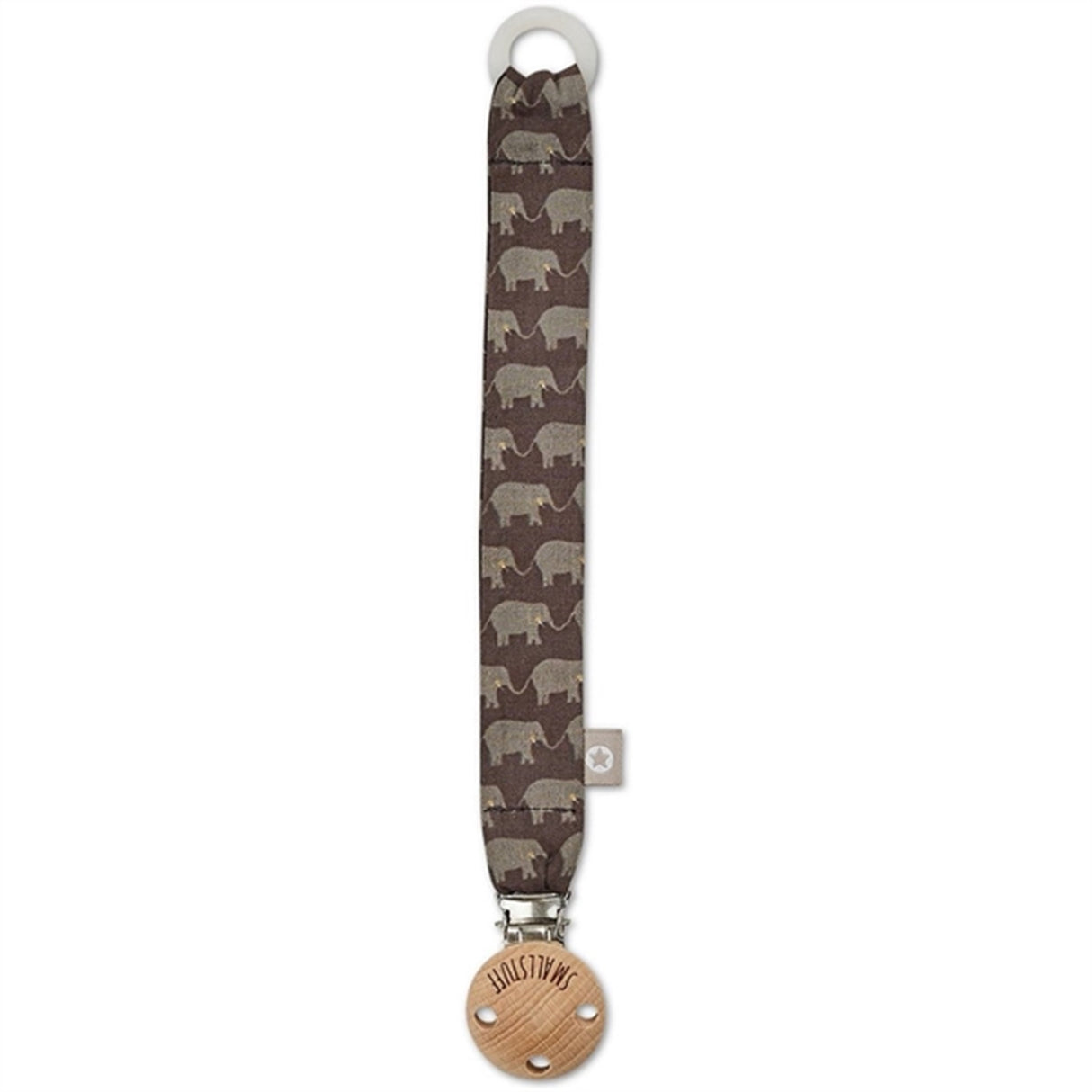 Smallstuff Woven Pacifier Strap Brown