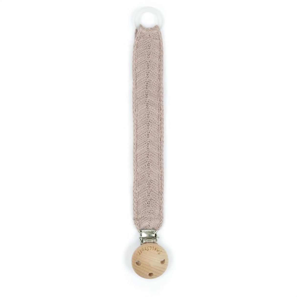 Smallstuff Knit Pacifier Strap Powder