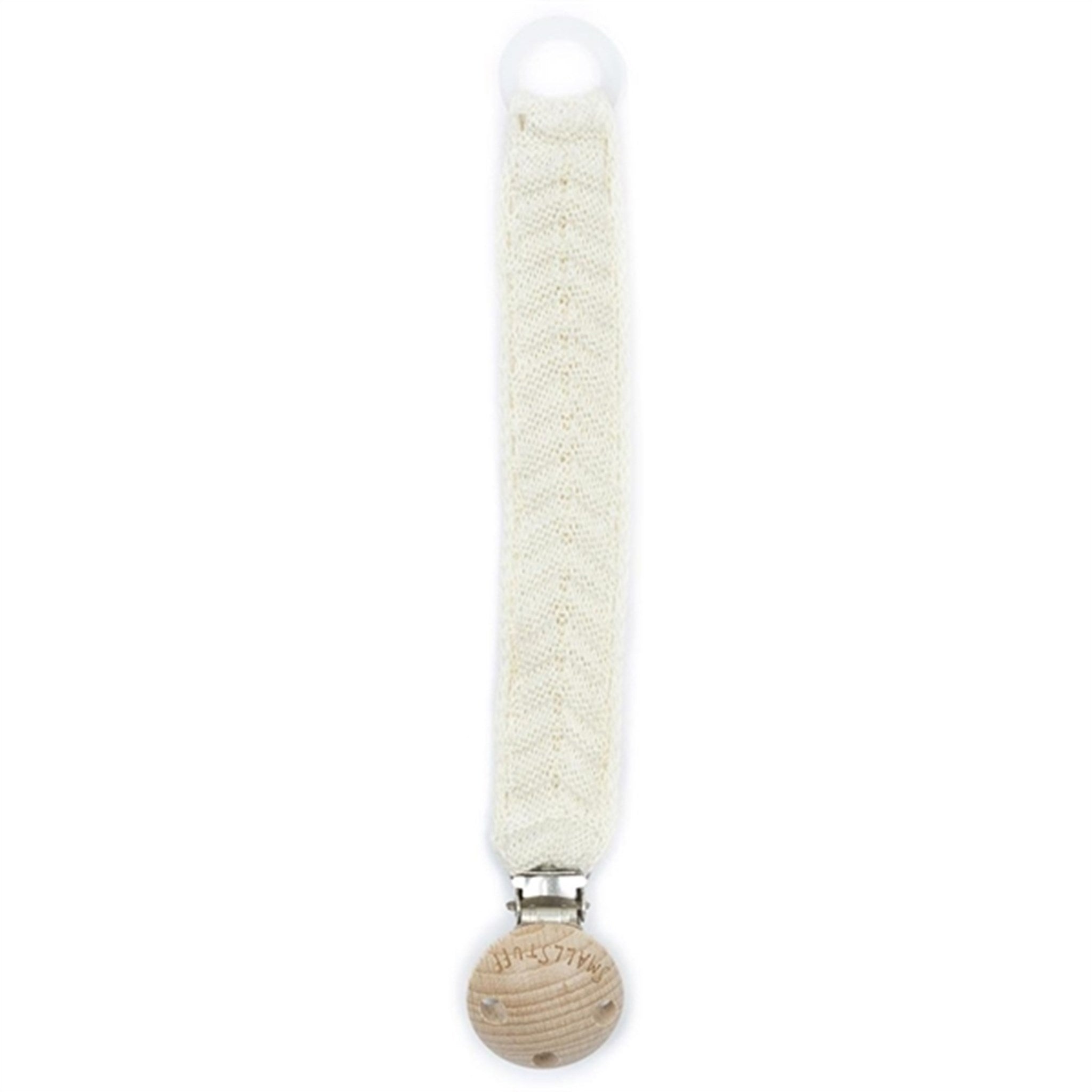 Smallstuff Knit Pacifier Strap Off White