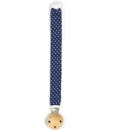 Smallstuff Fabric Pacifier Strap Navy Dot