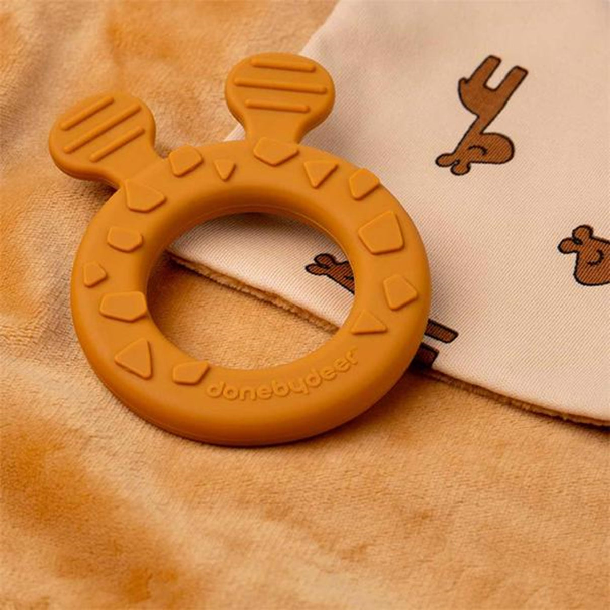 Done by Deer Comfort Teether Raffi Mustard 2