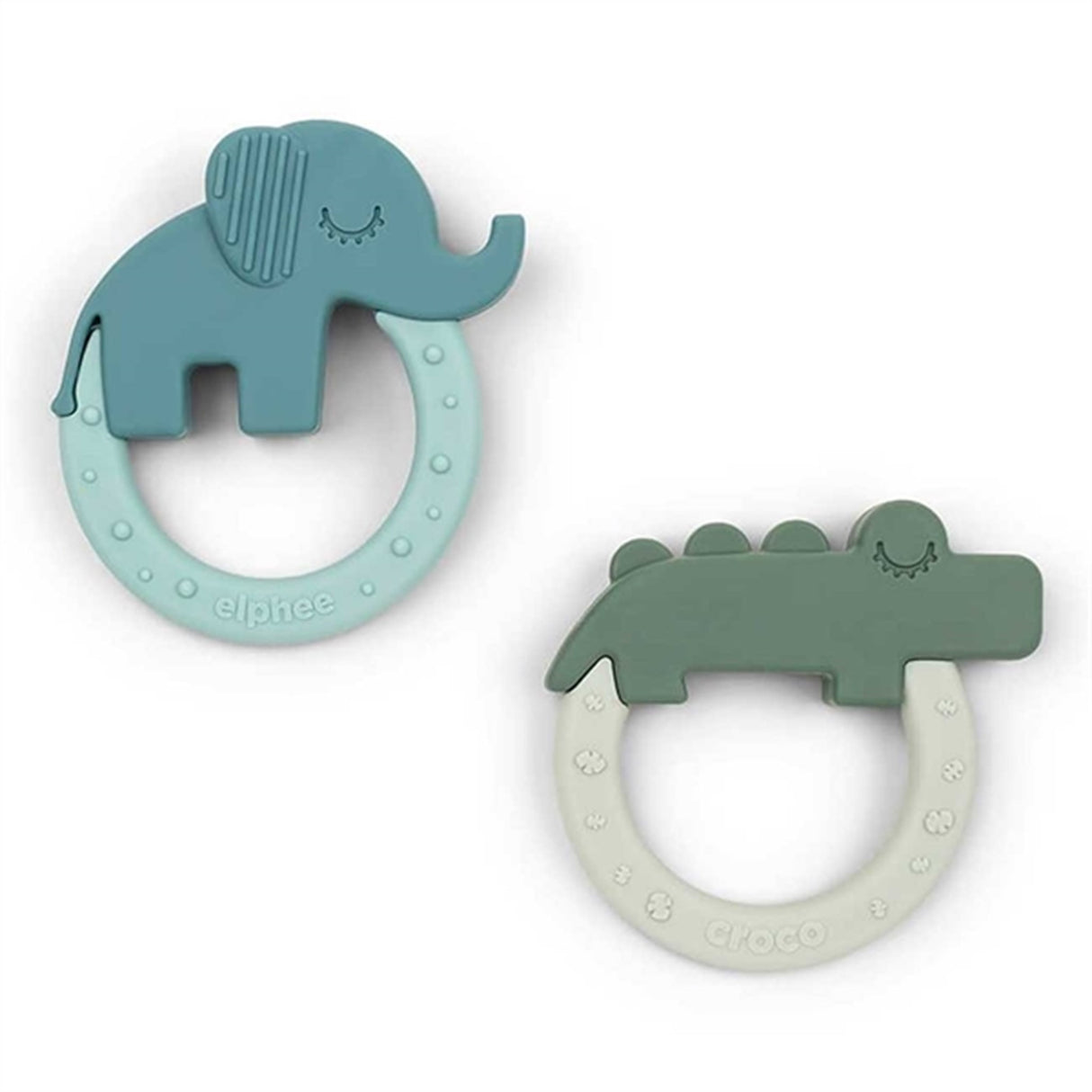 Done by Deer Teether 2-pack Deer Friends Blue/Green