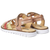 Angulus Sandal W. T-strap And Velcro Dark Peach/Peach/Coral/Light Yellow 3