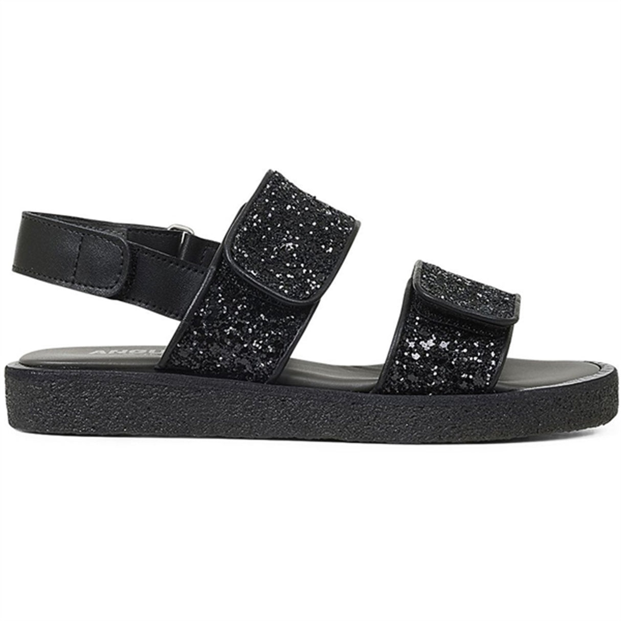 Angulus Glitter Sandal W. Velcro Black/Black Glitter 2