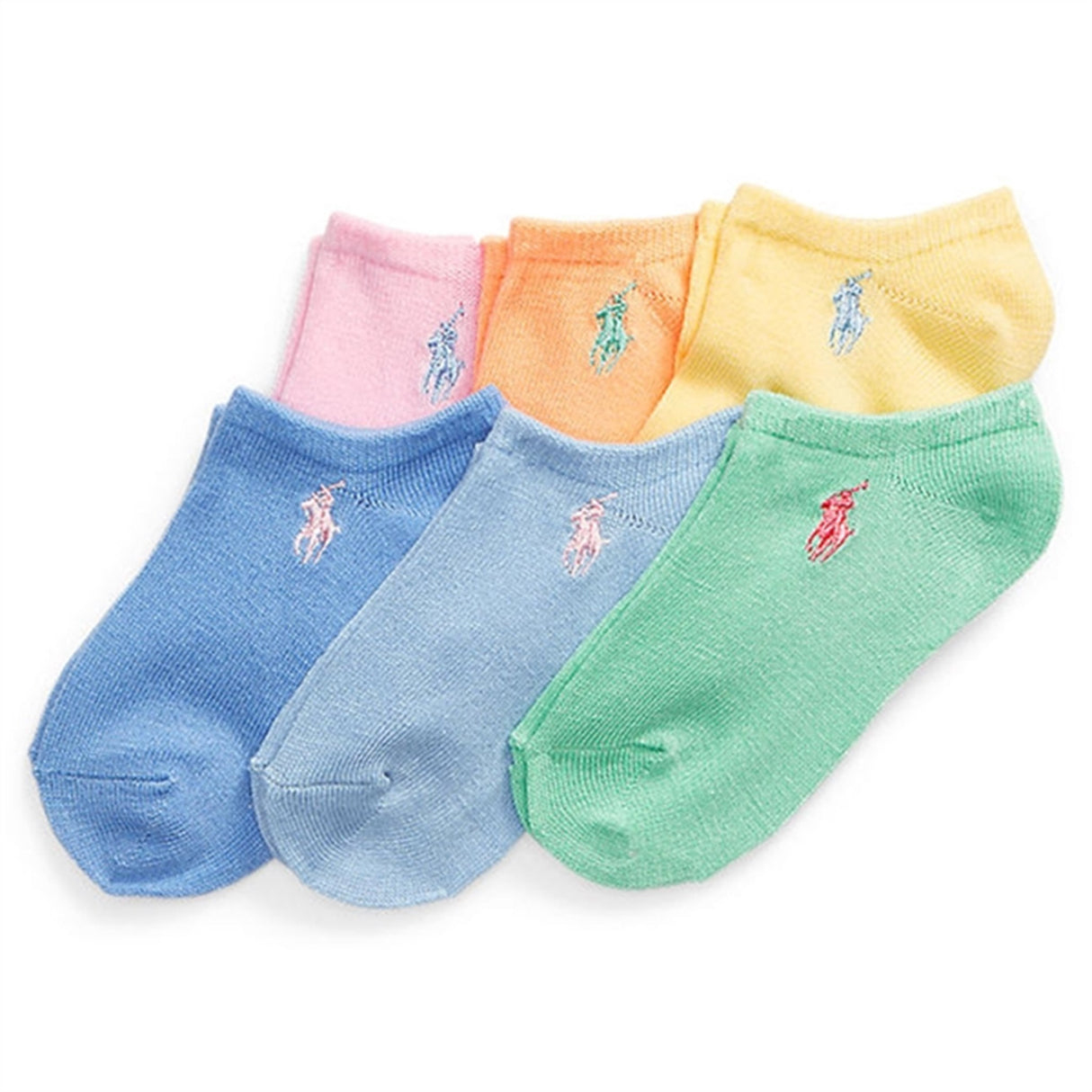 Ralph Lauren Athletic Low 6-Pack Crew Socks Carmel Pink