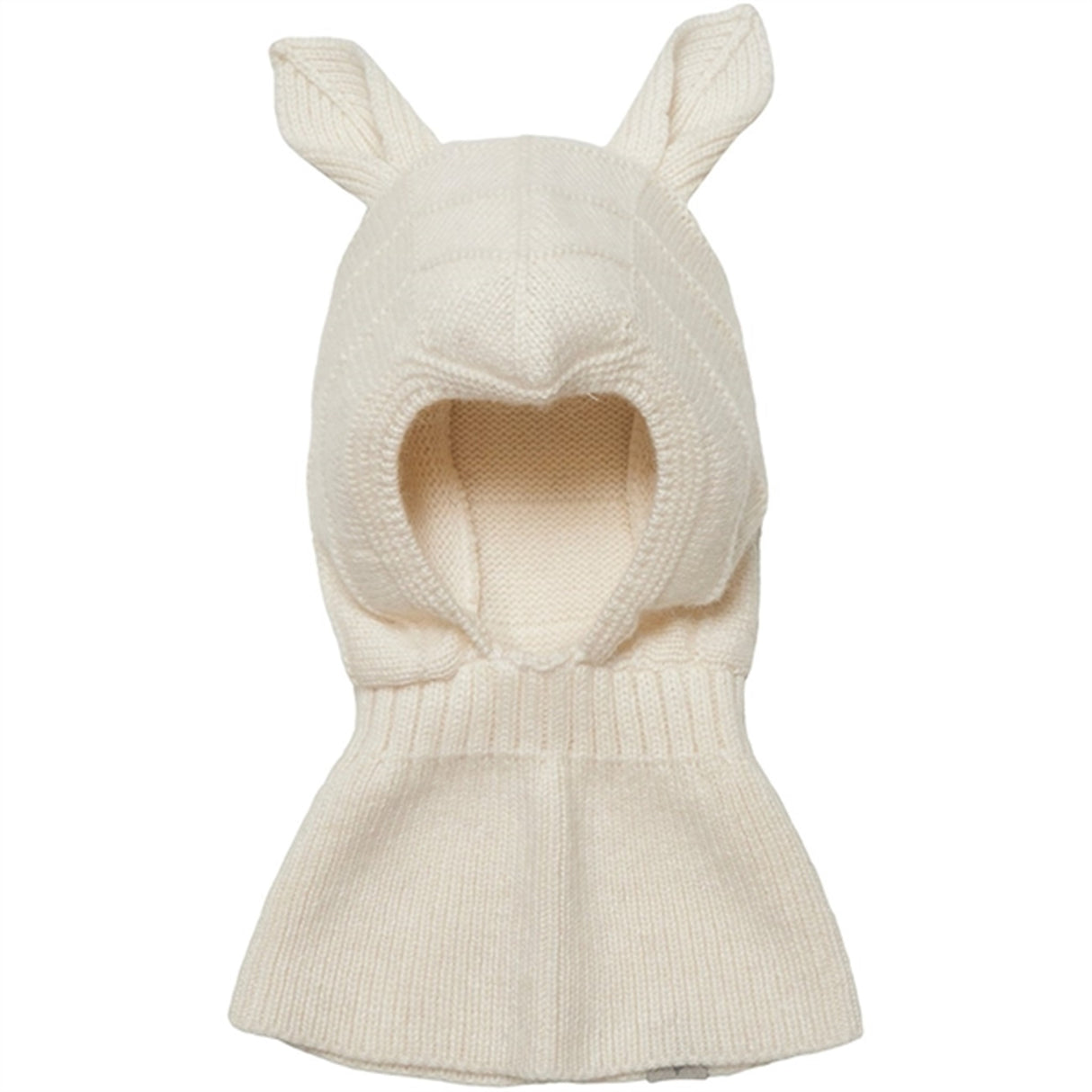 Huttelihut Balaclava Ears Wool Knit Off-white