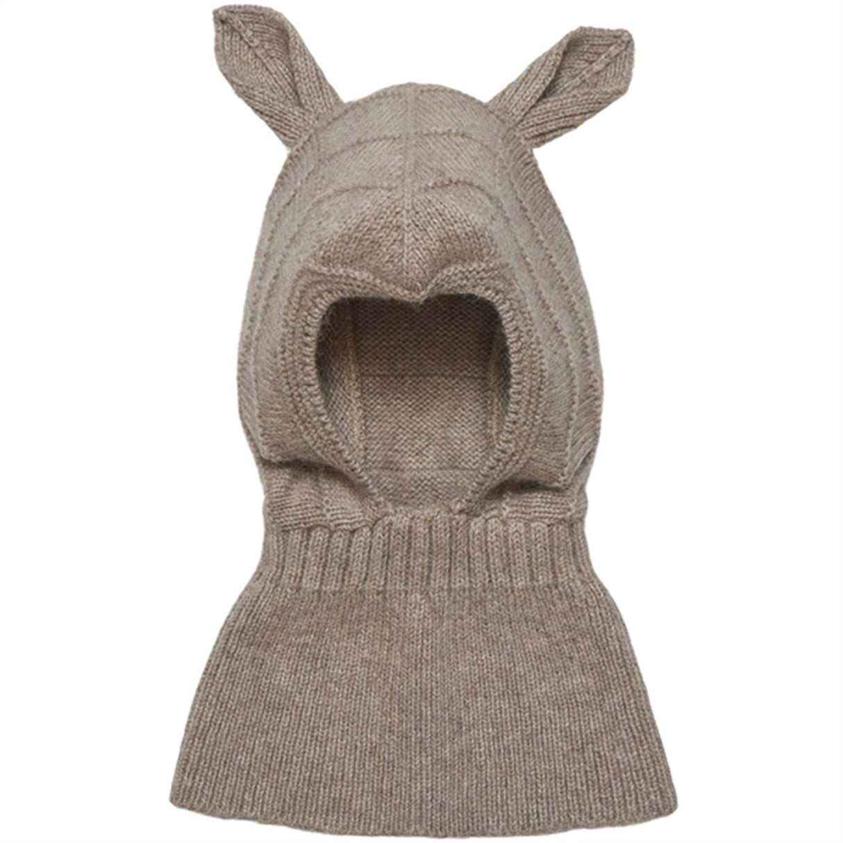 Huttelihut Balaclava Ears Wool Knit Camel