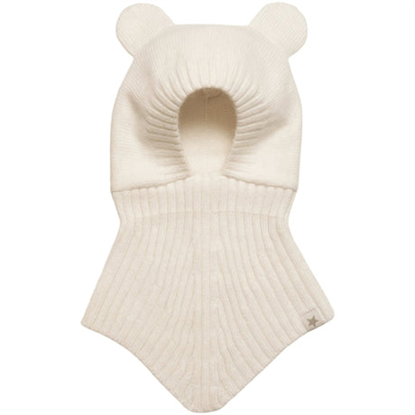 Huttelihut Balaclava Ears Wool Knit Softy Off-white