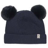 Huttelihut Hat Knit w. Pompoms Navy