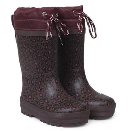 Angulus Thermo Rainboots Plum Leo Print