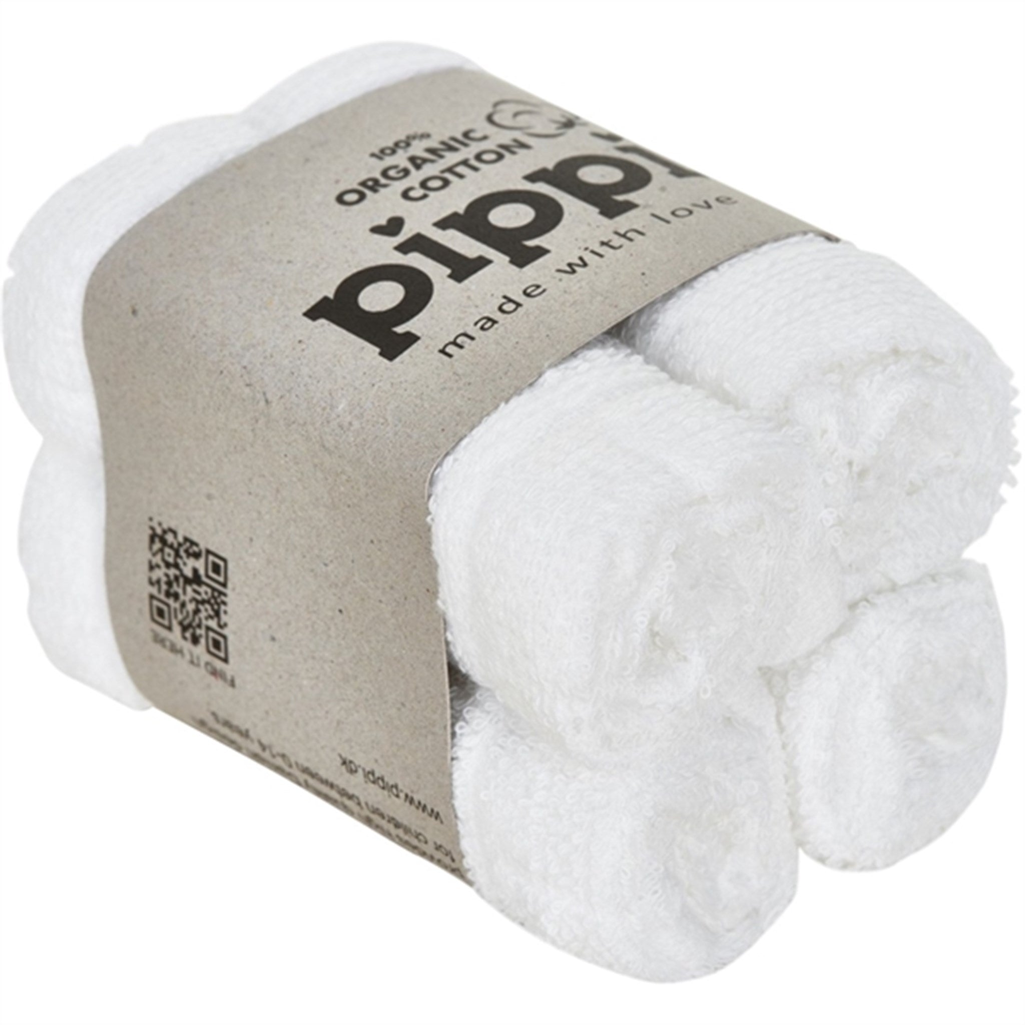 Pippi Organic Facecloth 4-pack White