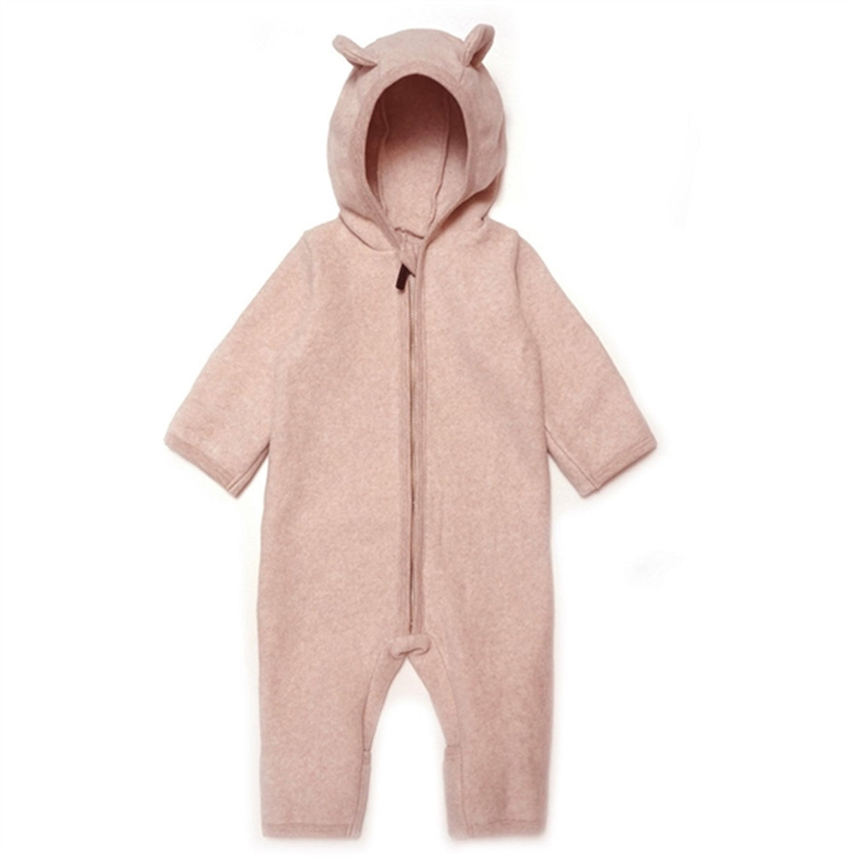 Huttelihut Pram Suit Ears Cotton Fleece Mushi Cot Fleece Dusty Rose