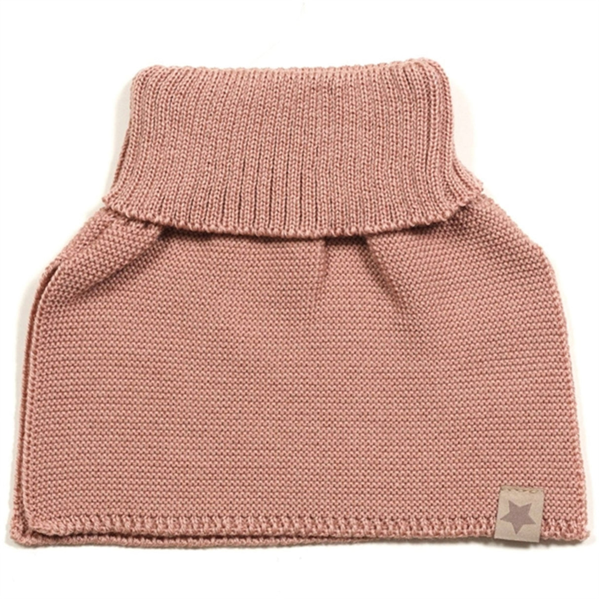 Huttelihut Neck Warmer Solid Wool Knit Turtle Dusty Rose