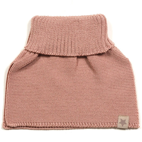 Huttelihut Neck Warmer Solid Wool Knit Turtle Dusty Rose