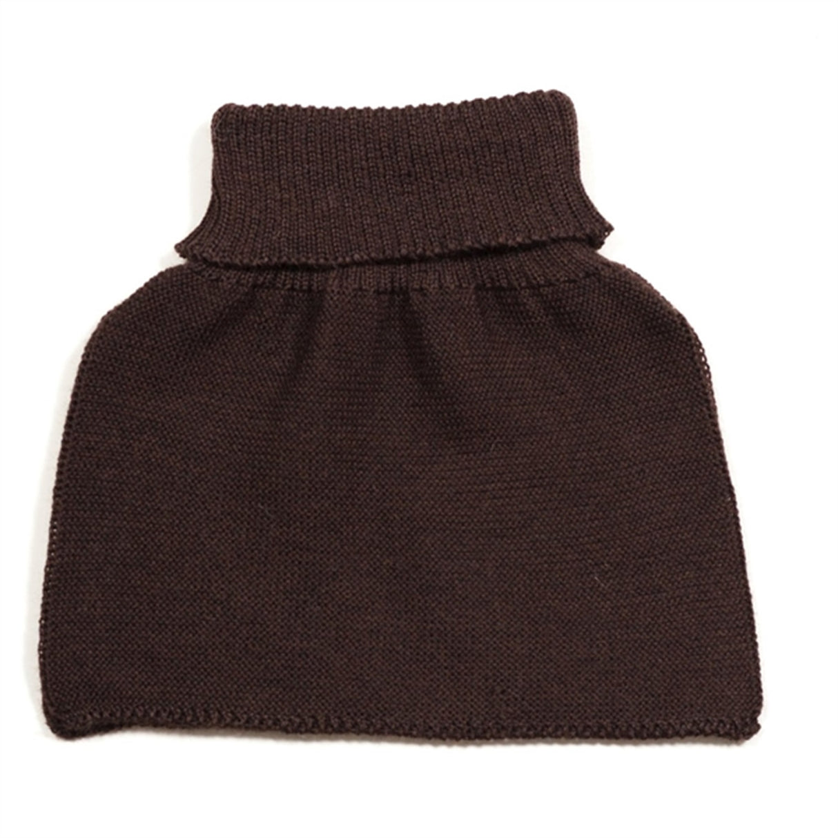 Huttelihut Neck Warmer Solid Wool Knit Turtle Brown