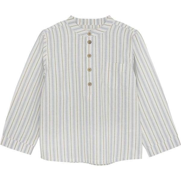 Huttelihut Woven Stripe Silver Sage Shirt