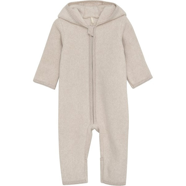 Huttelihut Pram Suit Ears Cotton Fleece Camel Melange