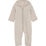 Huttelihut Pram Suit Ears Cotton Fleece Camel Melange