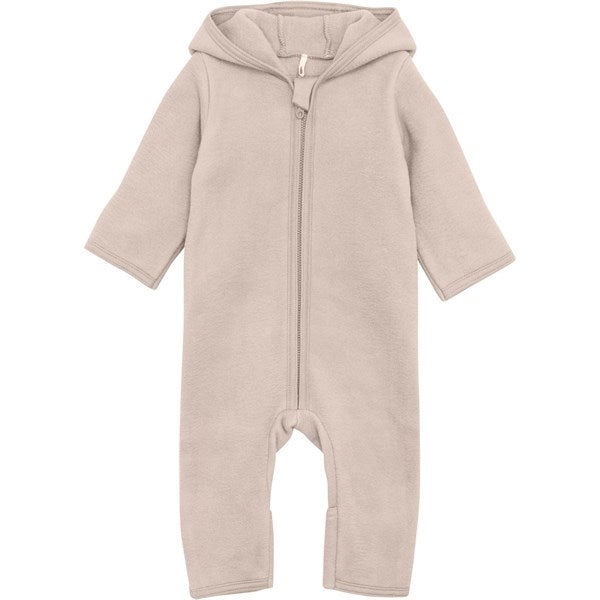 Huttelihut Pram Suit Ears Cotton Fleece Almond Peach