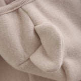 Huttelihut Pram Suit Ears Cotton Fleece Almond Peach 3