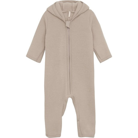 Huttelihut Pram Suit Ears Wool Fleece Dust Melange