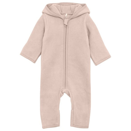 Huttelihut Pram Suit Ears Cotton Fleece Almond Peach