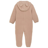 Huttelihut Pram Suit Ears Wool Fleece Mahogany Rose 3