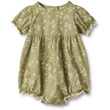 Wheat Green Flowers Romper Vigga