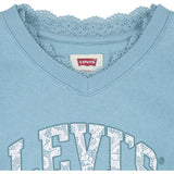 Levi's Lace Trim V-neck Blouse Aqua Sea Blue 2