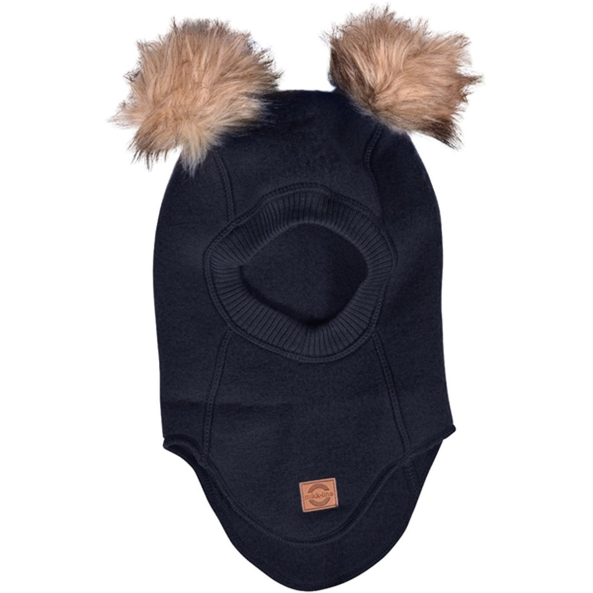 Mikk-Line Wool Balaclava with Pom Pom Blue Nights