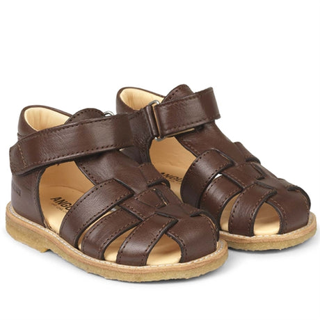 Angulus Starter Sandal w. Velcro Dark Brown