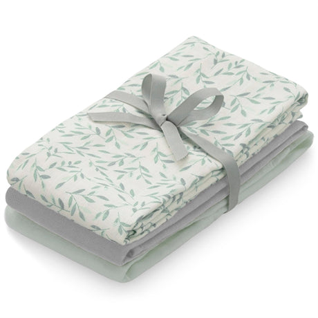 Cam Cam Copenhagen Muslin Cloth 3-pack Mix Green Leaves/Dusty Green/Grey