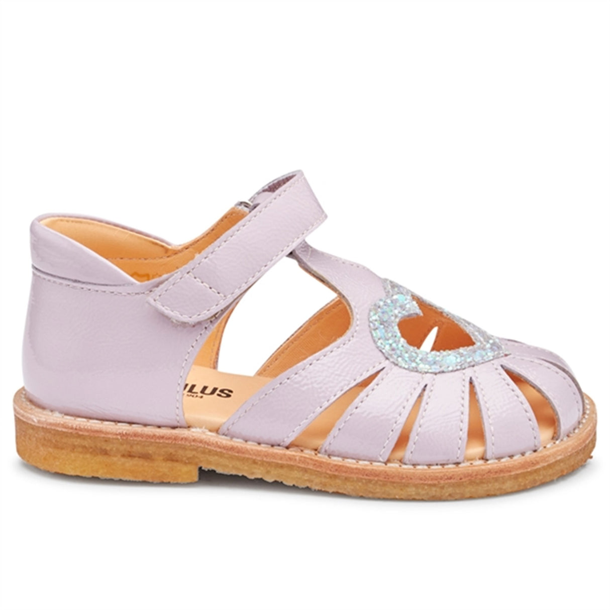 Angulus Hjerte Sandal W. Velcro Light Lilac/Mint Glitter 2