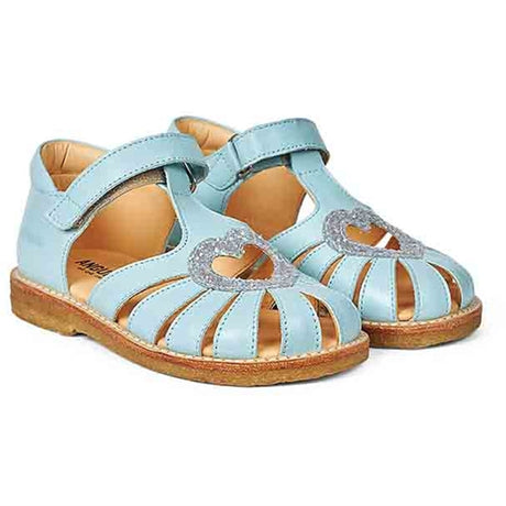 Angulus Hjerte Sandal W. Velcro Mint/Mint Glitter