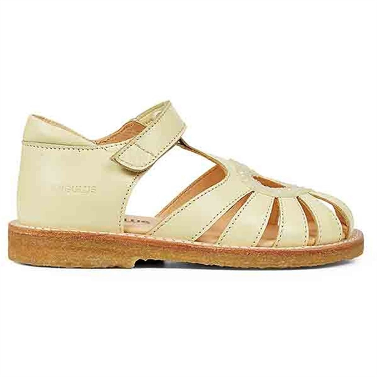 Angulus Hjerte Sandal W. Velcro Light Yellow/Light Yellow Glitter 2