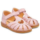 Angulus Hjerte Sandal W. Velcro Rose/Rose Glitter