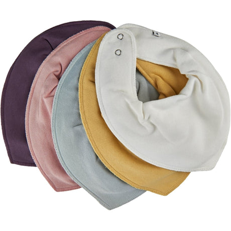 Pippi Bandana Bib 5-pack Misty Rose