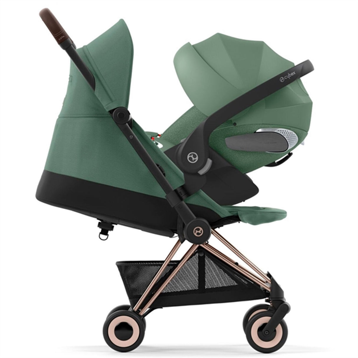 Cybex Coya Stroller Rosegold Leaf Green 4