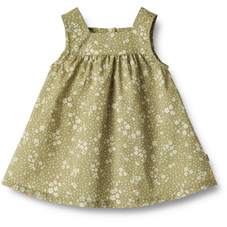 Wheat Green Flowers Dress Ayla