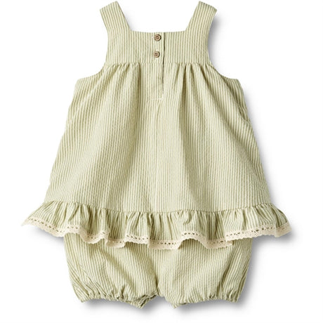 Wheat Green Stripe Dress Suit Harriet