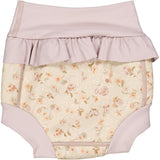 Wheat Purple Poppy Flowers Ruffle Neopren Swim Pants 3